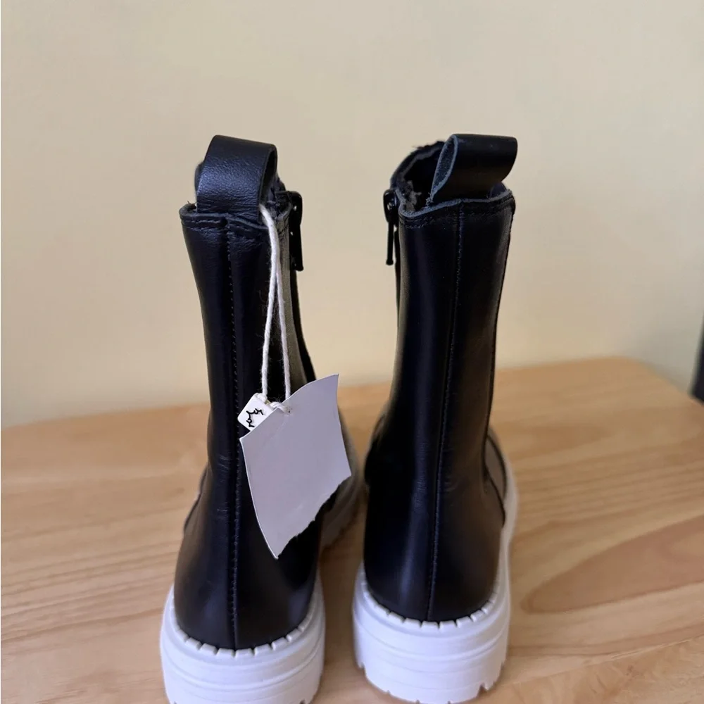 Nano Black and White Ankle Boots with Chunky Platform size29 for girls